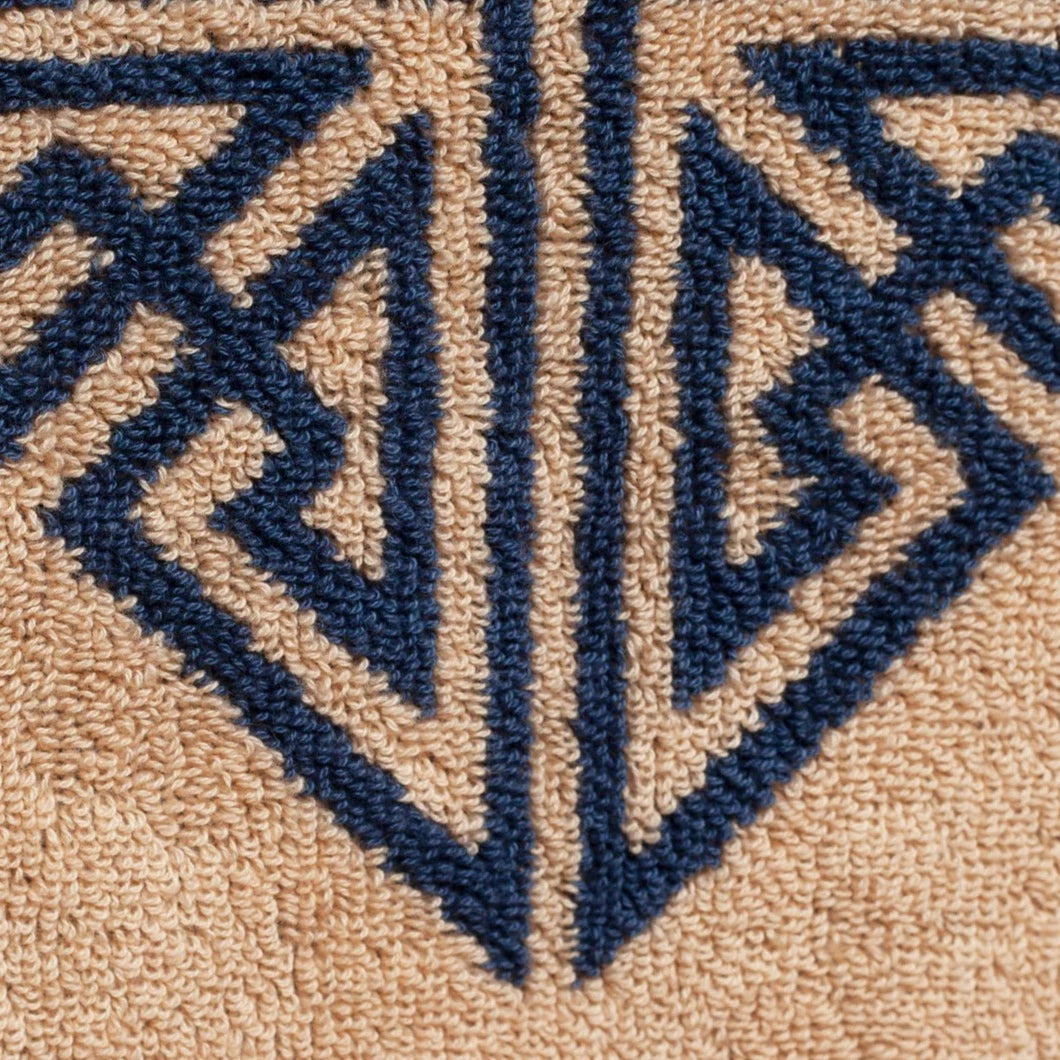 Agnes Bath Sheet - Blue/Oat