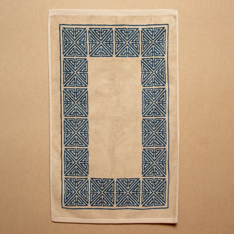 Agnes Bath Mat - Blue/Oat