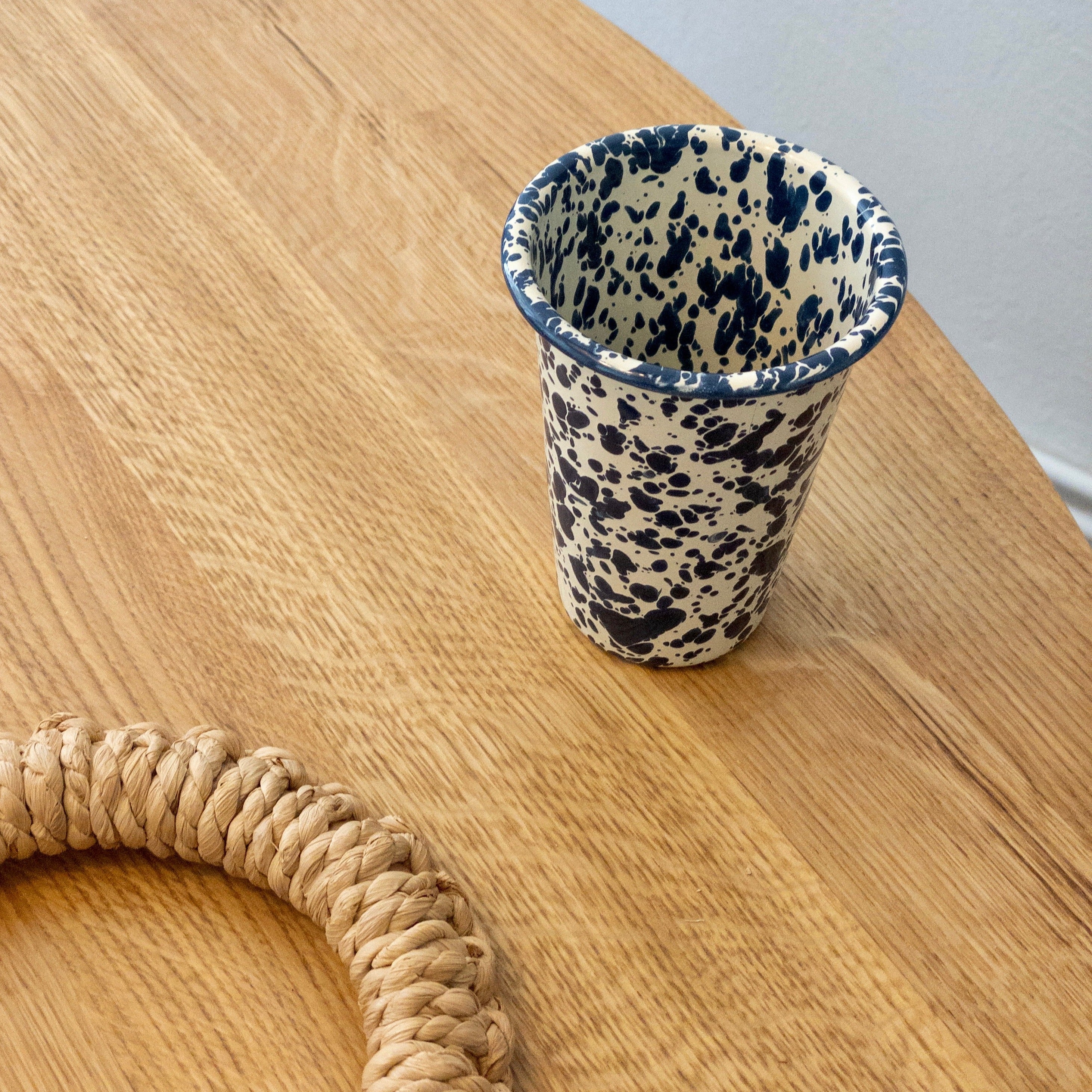 Enamel Tumbler - Marble Navy/Cream