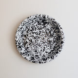 Deep Enamel Plate - Marble Black/White