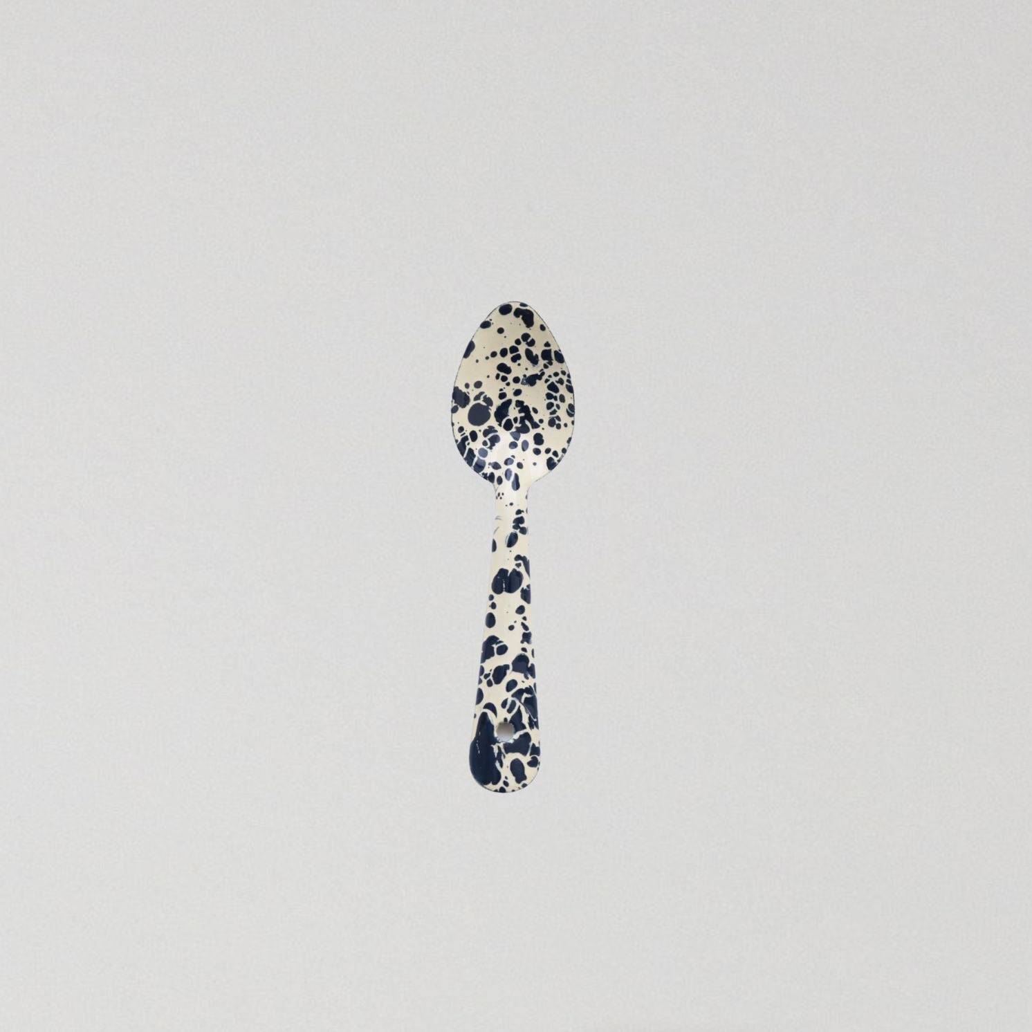 Small Enamel Spoon - Marble Navy/Cream