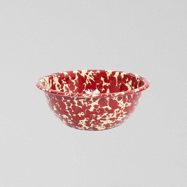 Enamel bowl - Marble Burgundy/Cream