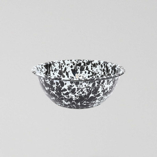 Enamel Bowl - Marble Black/White