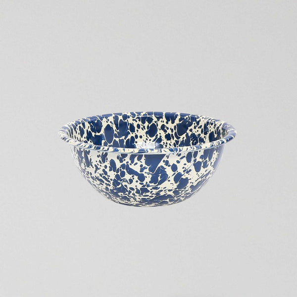 Enamel Bowl - Marble Navy/Cream