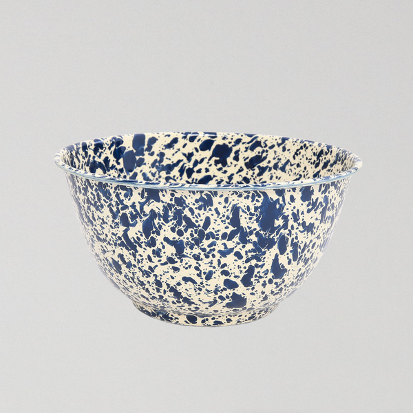 Enamel Serving Bowl - Marble Navy/Cream