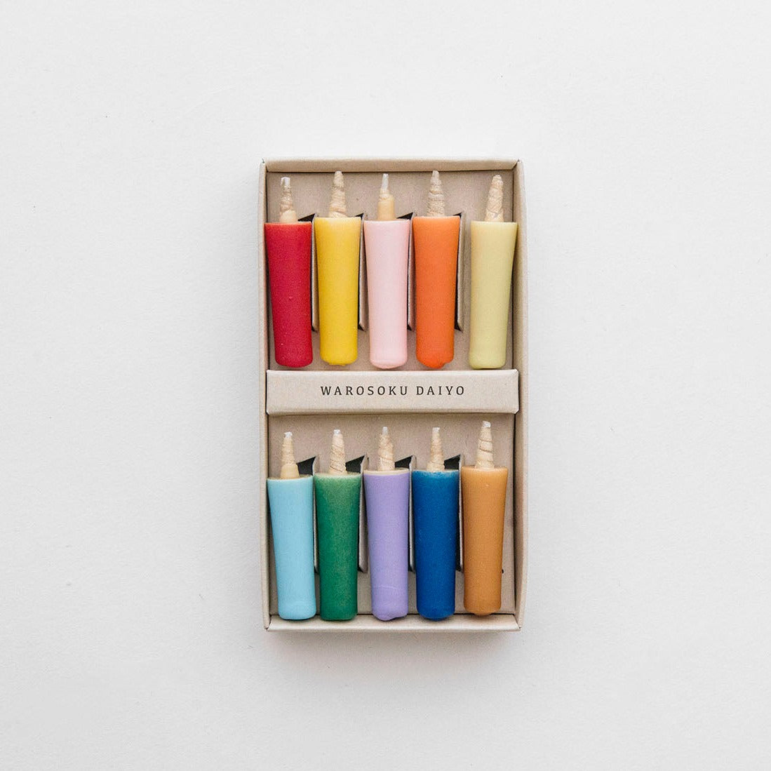 Japanese Rice Wax Candles - 10 pieces - Colourful