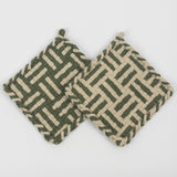 Pot Holder - Beige/Green - Forest Collection