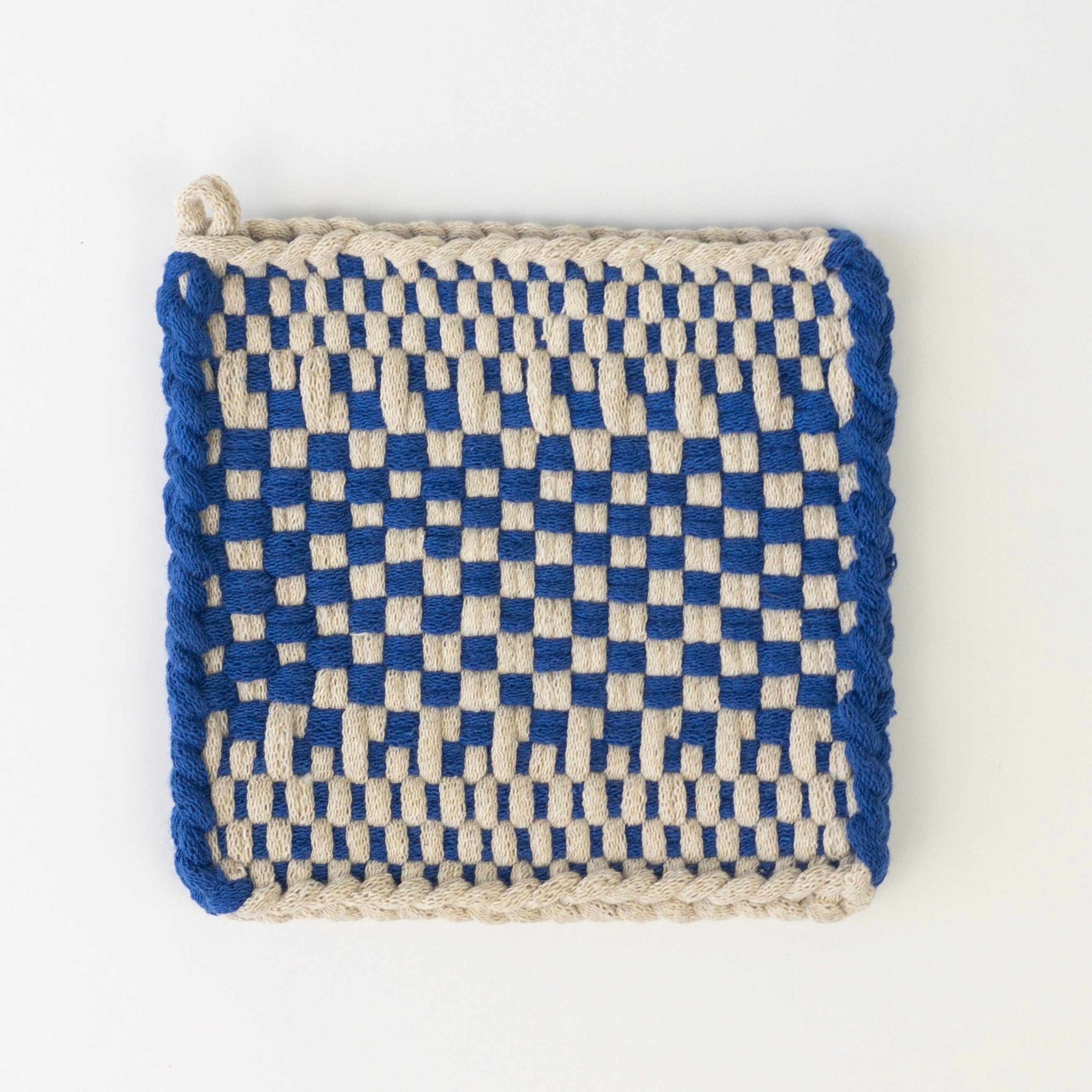 Pot Holders - Beige/Blue - One-of-a-kind Collection