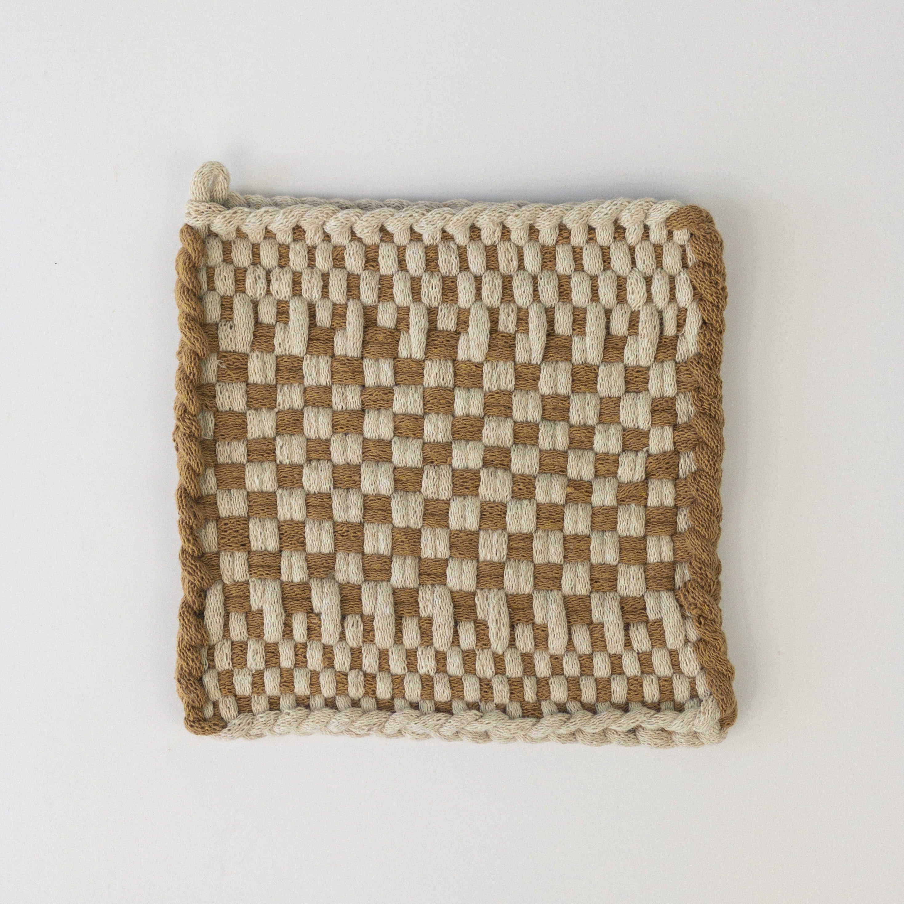 Pot Holder - Beige/Ocher - One-of-a-kind Collection