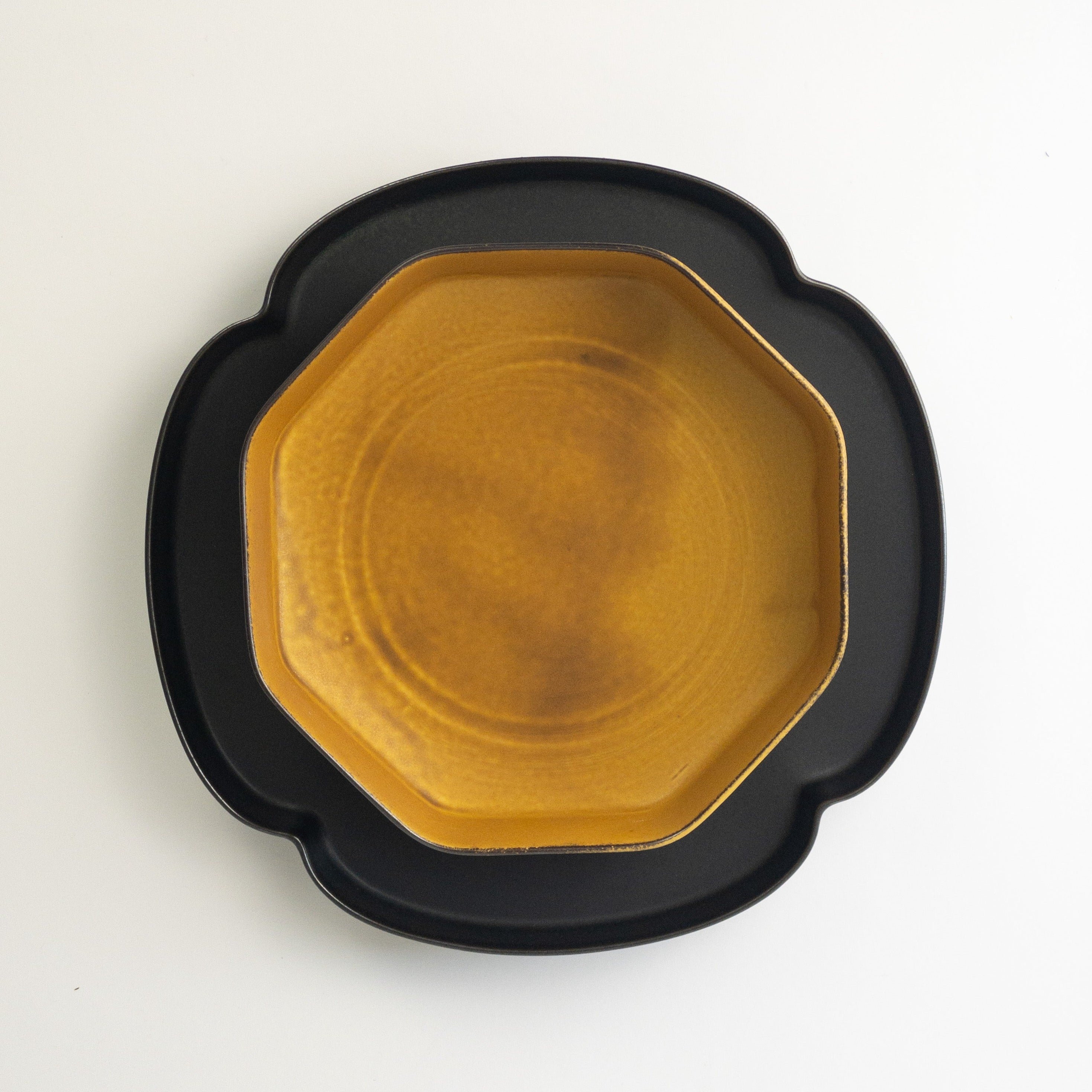 Japanese Plate with Iron Black Glaze