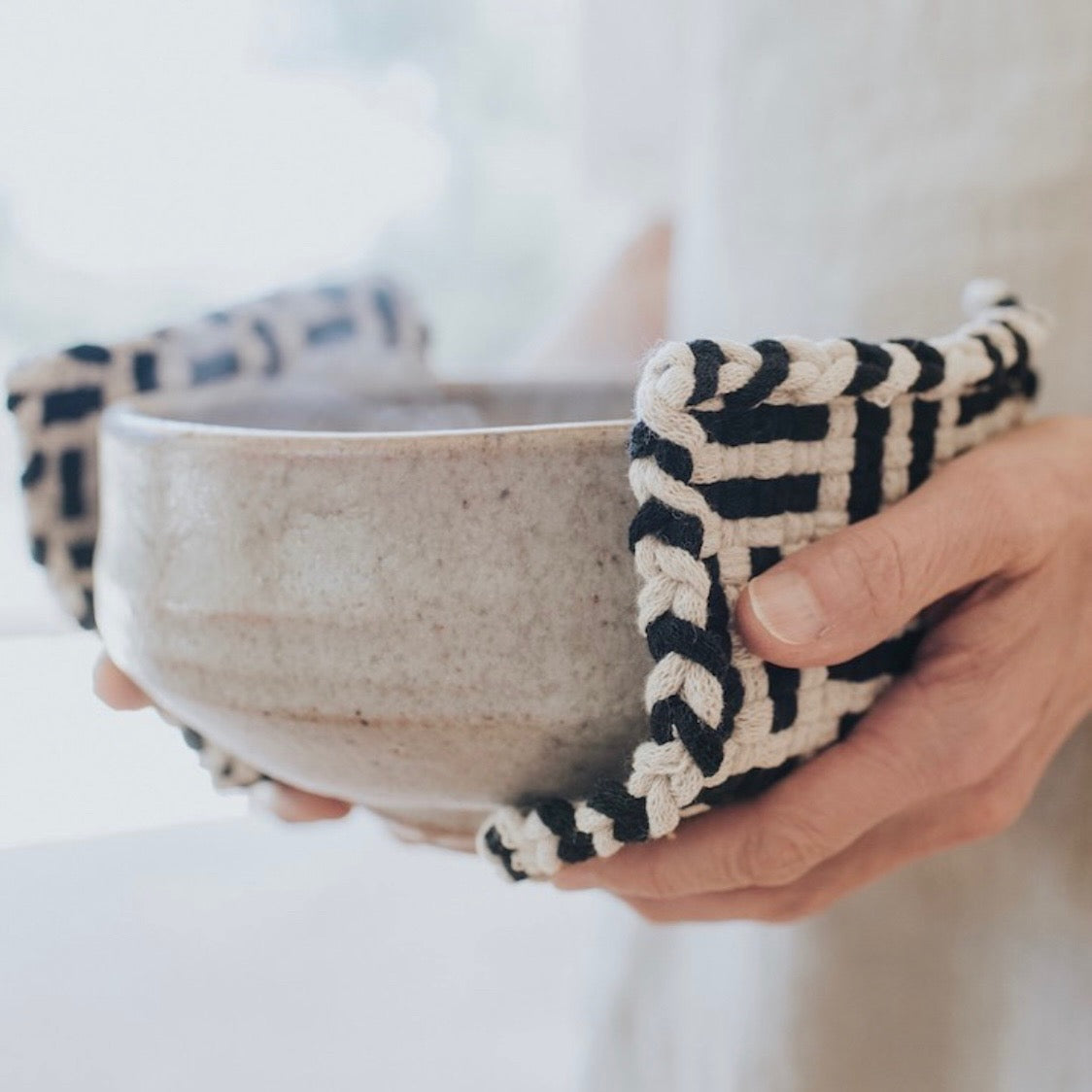 Pot Holder - Beige/Black - Forest Collection