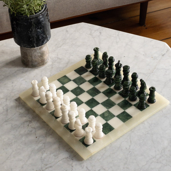 Vintage Schachbrett aus Alabaster