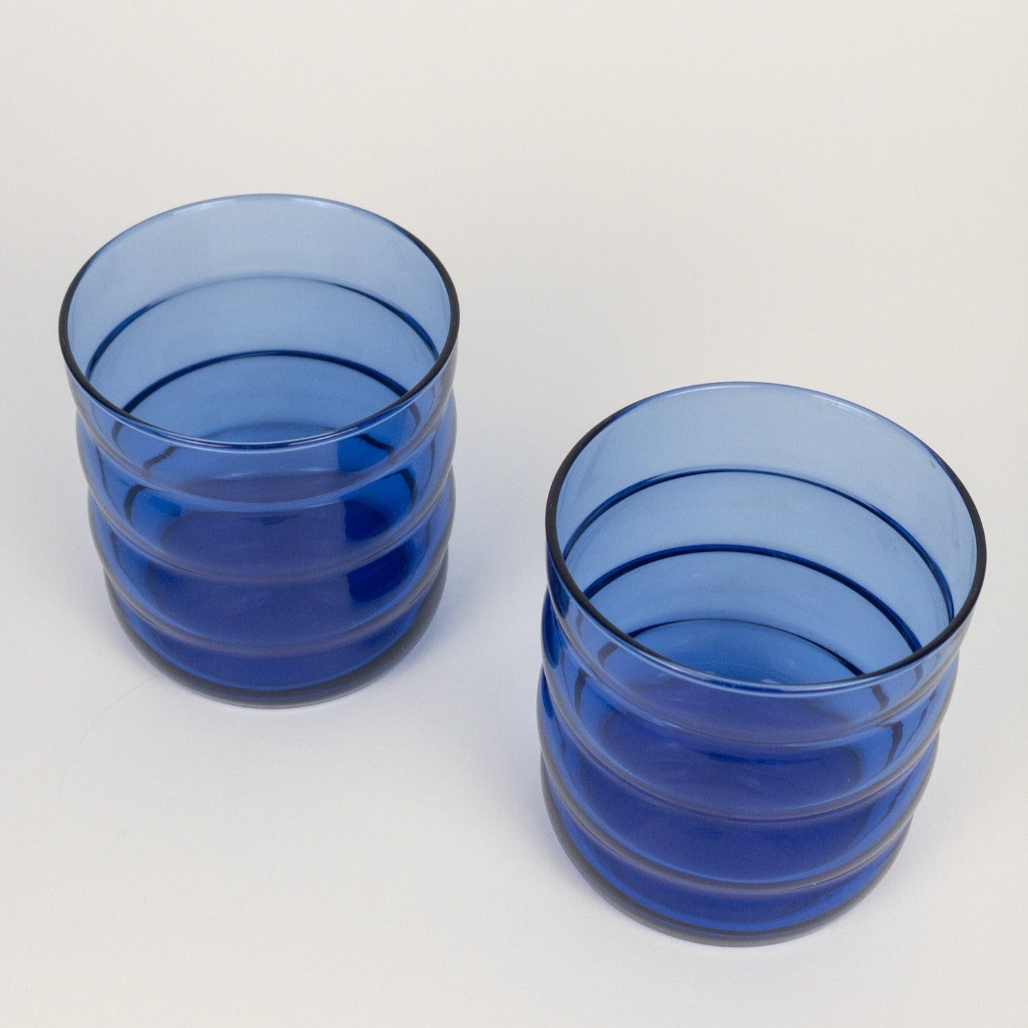 2x Vintage Luminarc Trinkgläser - Blau